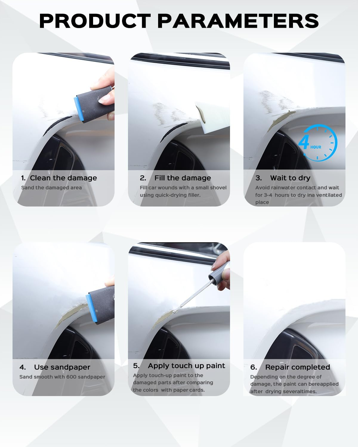 Z40R/40R Snow White Touch up Paint Kit for Vauxhall Exact Match - Touch up Scratches and Chips image number 3