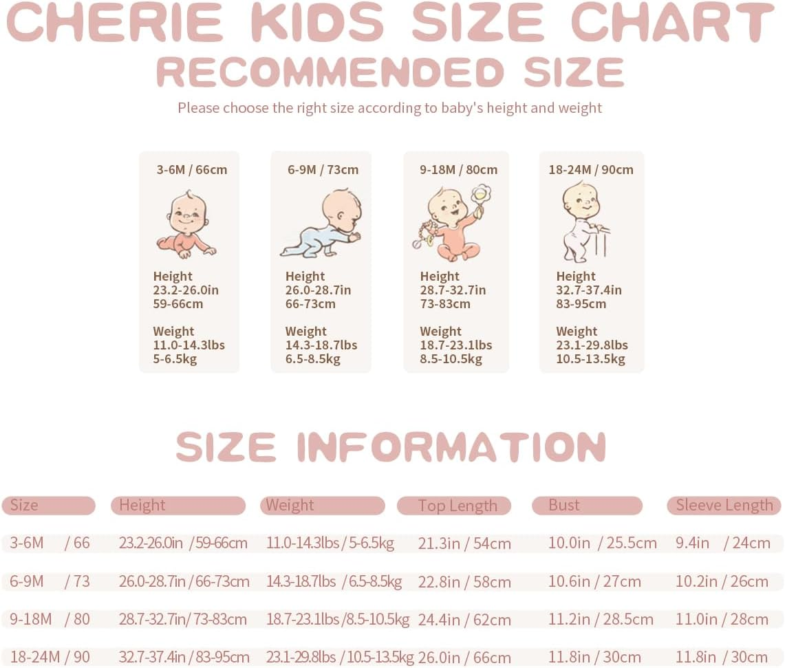 Cherie Kids 100% Organic Cotton Soft Baby Romper for Boys Girls Unisex, Long Sleeve, 0-24 Months image number 6