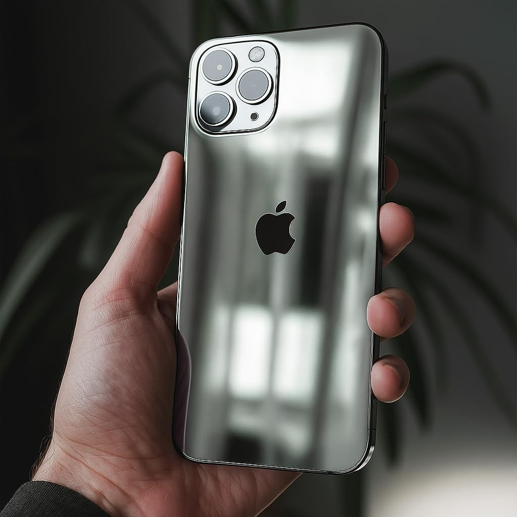 Vvivid Gloss Chrome Silver Vinyl Wrap Adhesive Film Roll Air Release DIY Decal Sheet (12 Inch X 60 Inch) image number 3