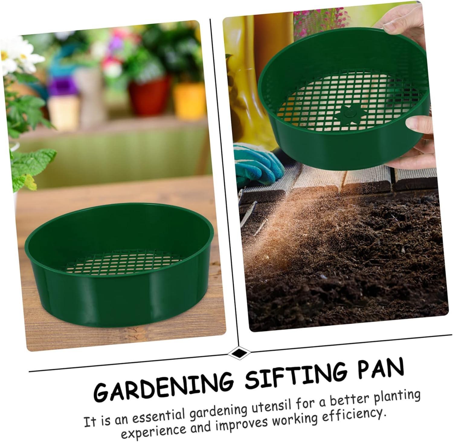 HAKIDZEL 5Pcs Plastic Mesh Sieve Garden Tool for Compost Soil Stone Sifting Portable Gardening Sifter Mesh Design Random Style image number 2