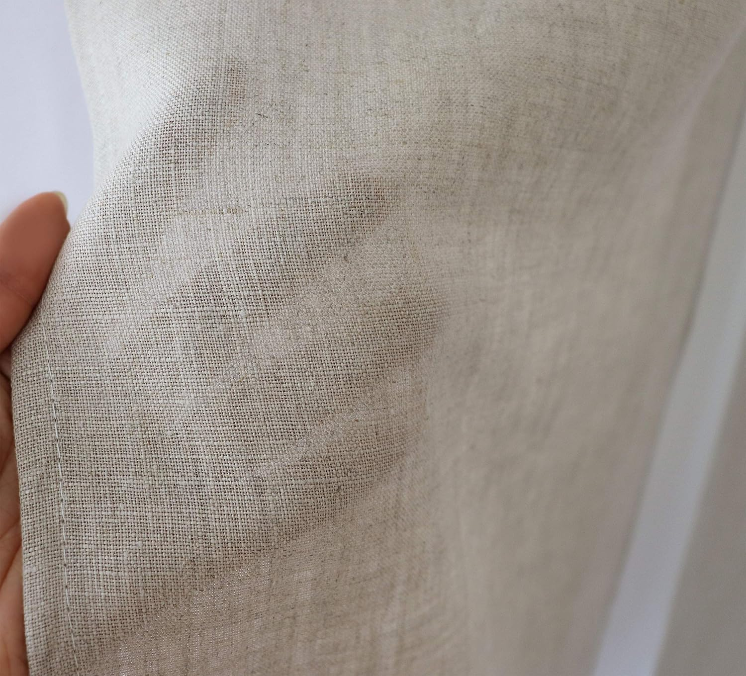 Sunnyday Fabric Linen 100% Doorway Curtain (W33.5 Xh66.9) Japanese Noren Tapestry, Graysh Beige, for Any Type of Room image number 5