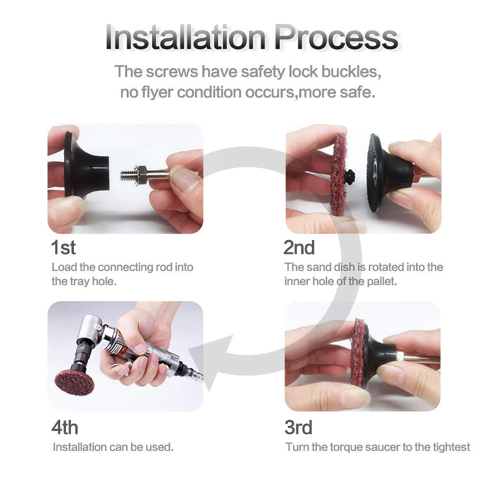 NYNM 60 Pcs Sanding Discs Set, 2 Inch Quick Change Sanding Discs with 1/4" Holders, Die Grinder Accessories Surface Conditioning Burr Rust Paint Removal image number 1