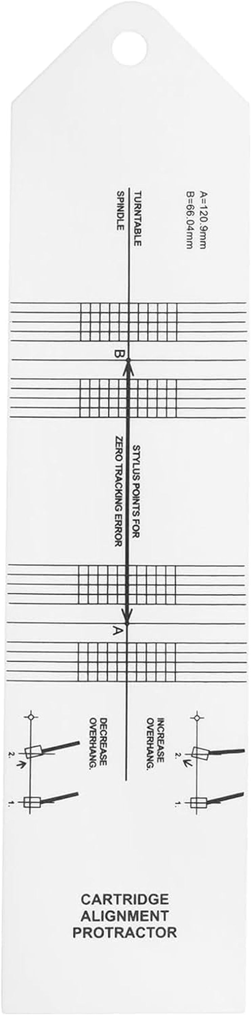 SAHENITEANA Cartridge Alignment Protractor, Calibration Distance Gauge, Protractor Record for Record Player Turntable Vinyl Player Phono Needle Tonearm Adjustment image number 1