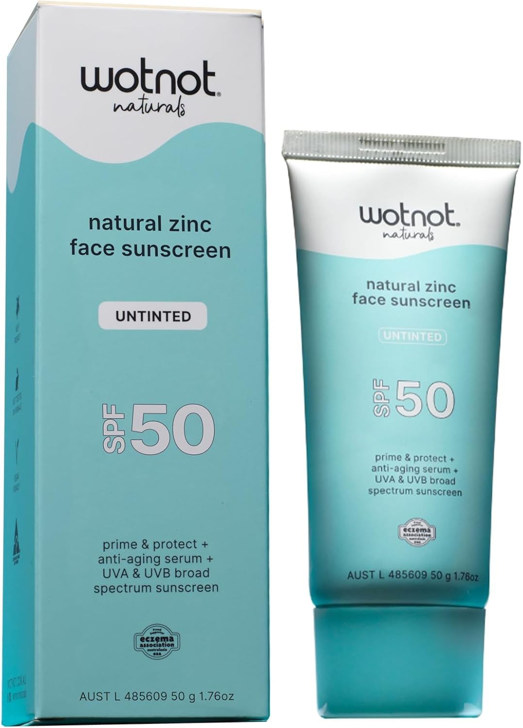 Wotnot Natural Zinc Face Sunscreen SPF 50 &ndash; Untinted, Broad Spectrum, Lightweight & Non-Comedogenic, Reef Safe & Vegan &ndash; Daily Mineral Sun Protection, Made in Australia image number 1