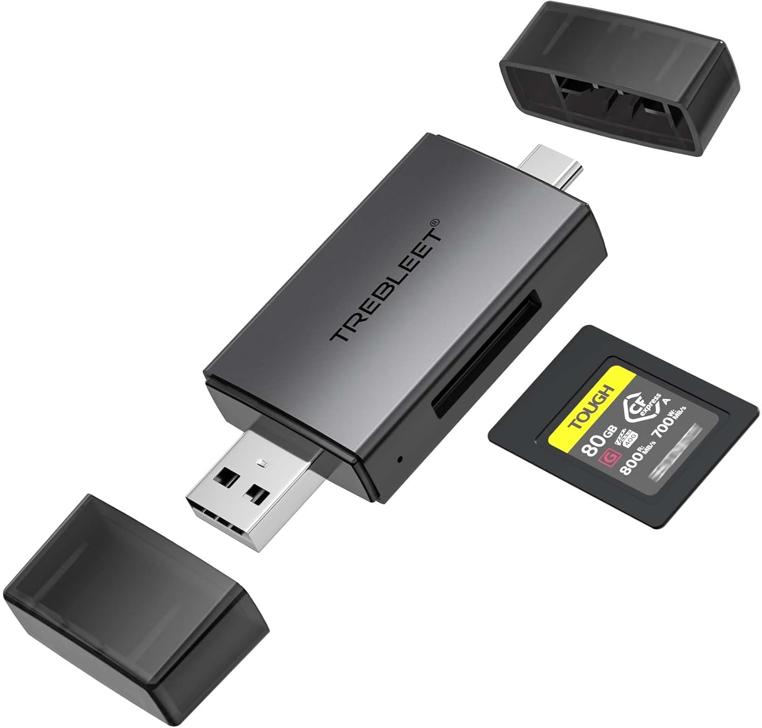 TREBLEET Cfexpress Type B Card Reader, USB 3.2 10Gbps up to 900Mb/S, 2 in 1 USB C & USB A, Compatible with CFE Type B Camera Cards, OTG for Iphone 15 Pro/Ipad Pro/Pc/Laptop/Smart Phone/Tablet image number 6