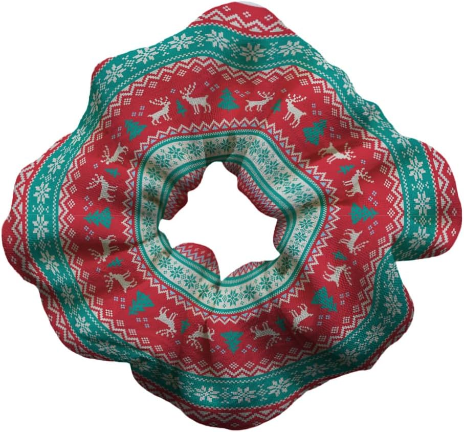 Folat 63783 Hair Bobbles Fairisle-Cosy Christmas Pack of 3 Christmas Colours Christmas Accessories, Christmas Costume, Multi-Coloured image number 1