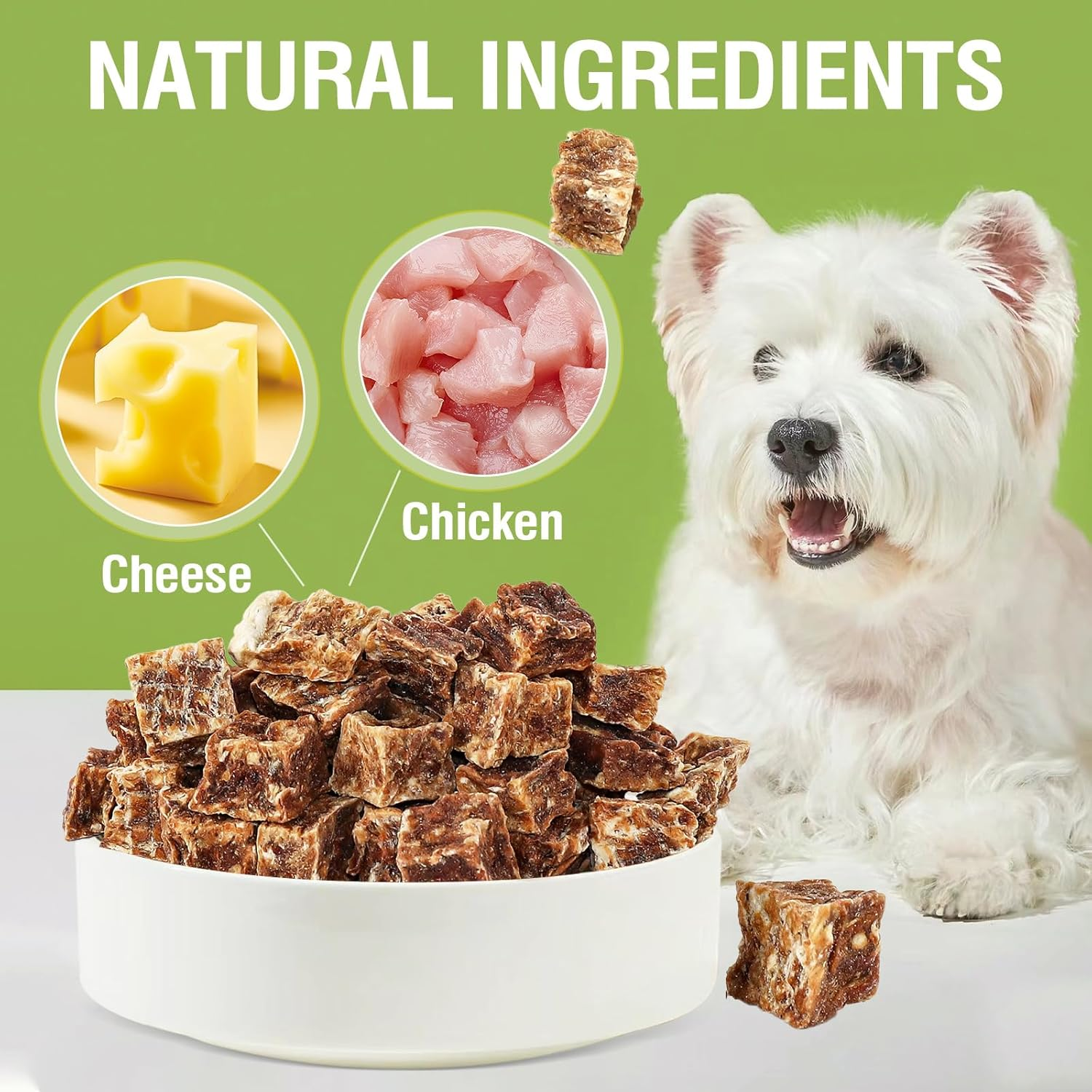 Chicken and Cheese Backed Dog Treats, 100% Real Meat,Natural, Grain-Free,Training or Rewards for Dogs,128G image number 6
