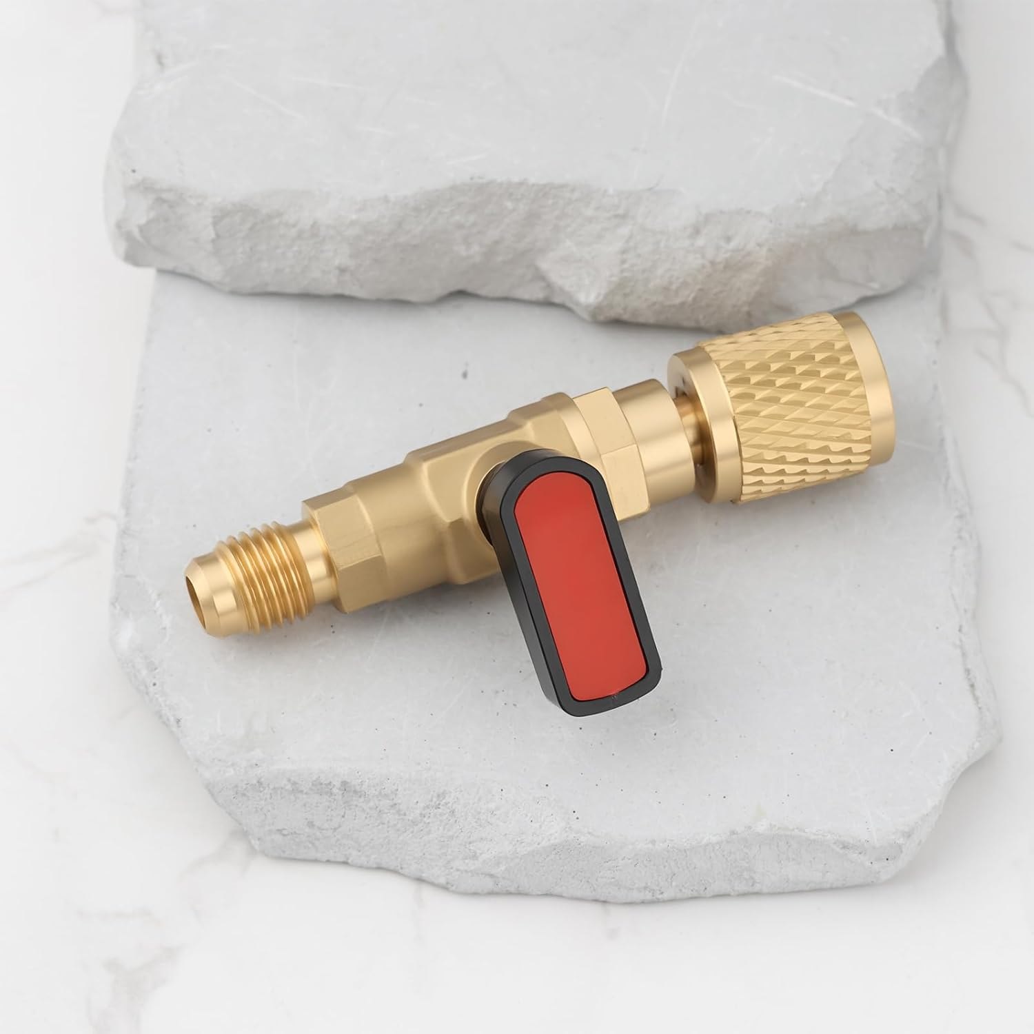 SING F LTD 1X Refrigerant Safety Valve 1/4 Acme F to 5/16 SAE M Right-Hand Thread for R32 Air Conditioning Refrigeration image number 5