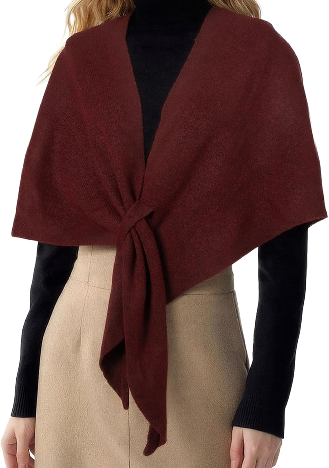 RIIQIICHY Shawl Wrap Women Pashmina Triangle Cape Knit Sweater Scarf for Fall Winter Fashion Accessory