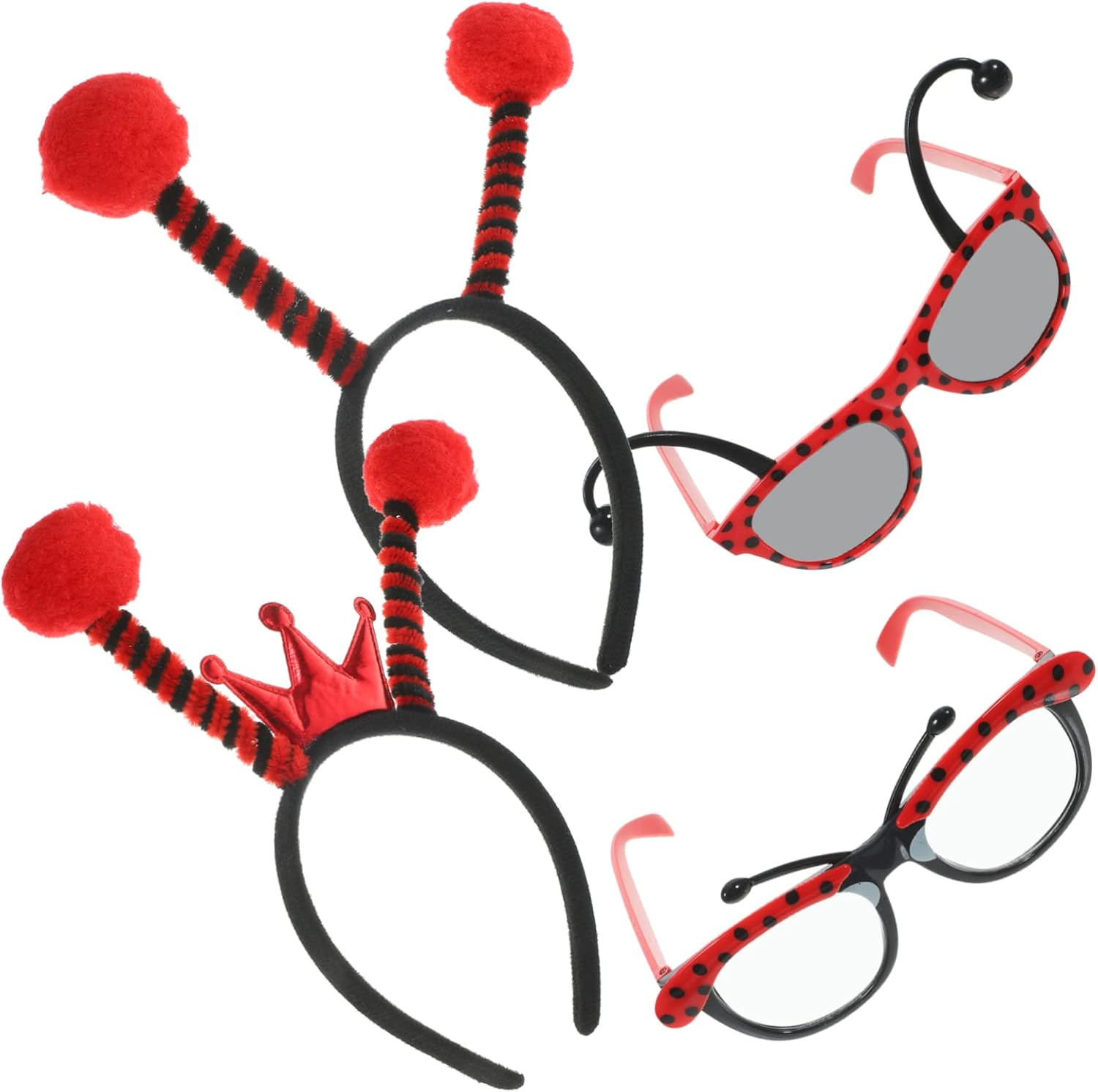 Vaguelly 2 Sets Ladybug Headband Costume Accessory Ladybug Glasses Party Favor Photo Prop Headband image number 5