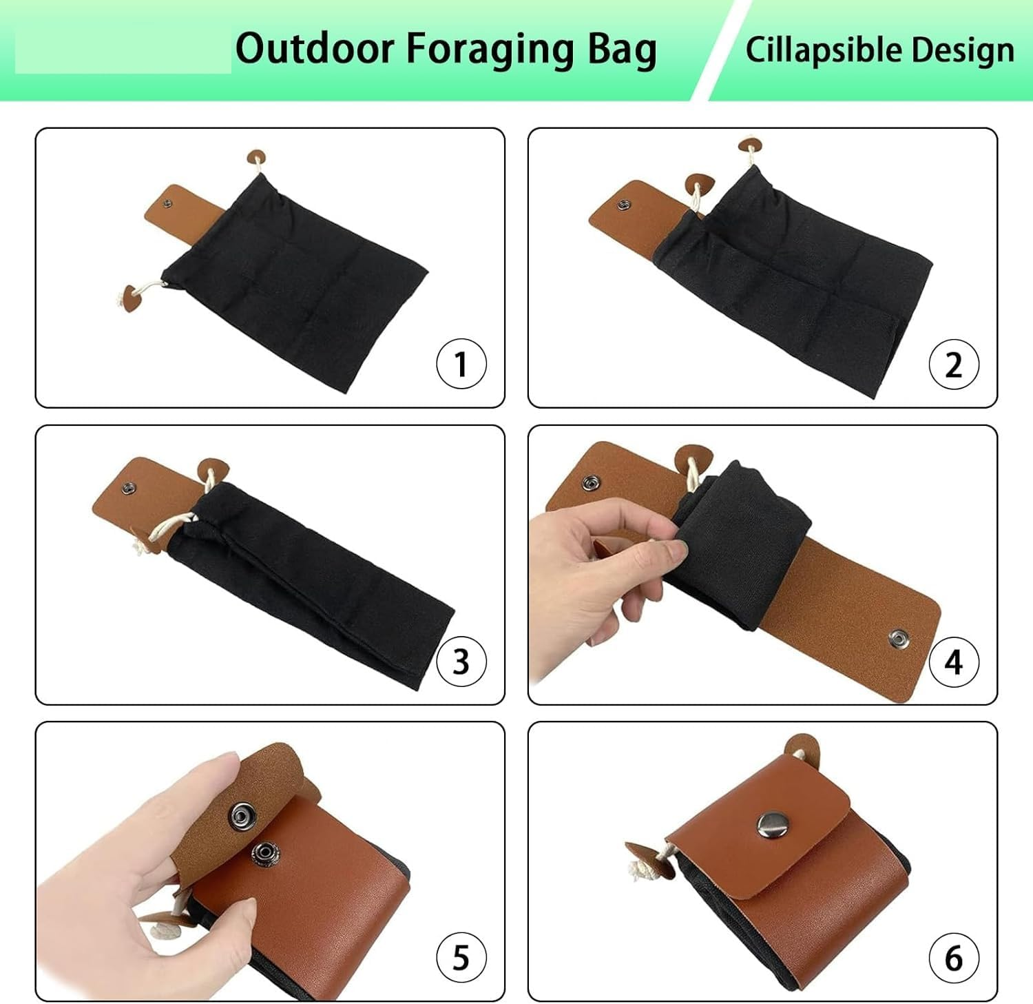 Outdoor Foraging Bag,Fruit Picking Waist Tool Bag, Hiking Pouch for Outdoor Traveling Camping, Multifunction Bag for Fruits,Vegetables,Mushrooms,Tools image number 5