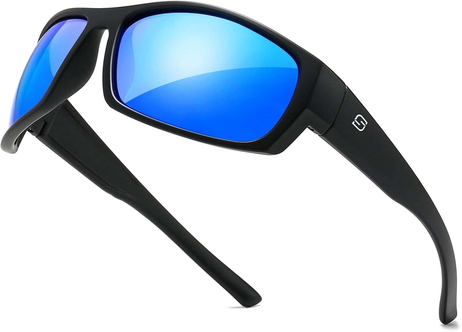 SUNGAIT Wrap around Polarized Sport Sunglasses for Men Womens Lightweight Rectangle Cycling Running