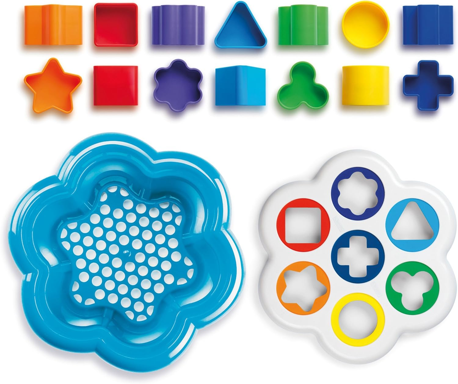 Quercetti Daisy Shape Sorter - Classic 16 Piece Shape and Color Sorting Toy (Made in Italy) image number 4