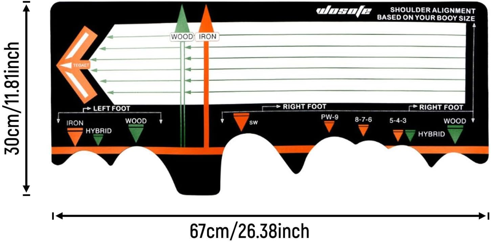 Oshhni Golf Training Mat, Golf Swing Training Aids Pad Swing Posture Correction Aids Portable Golf Station Board Swing Trainer for Indoor Outdoor image number 3