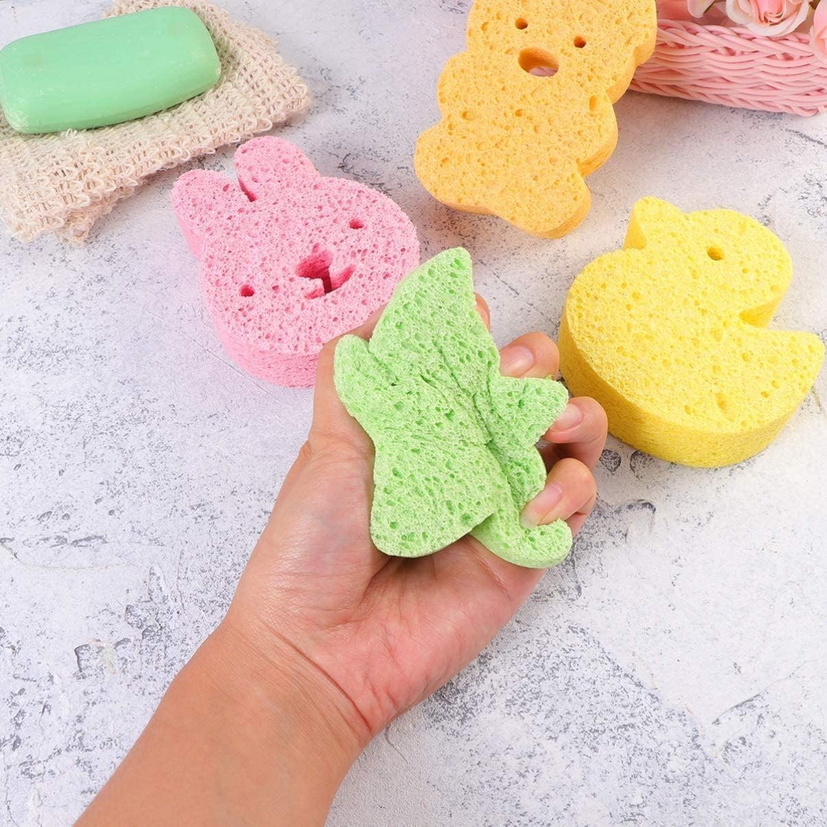 4Pcs Baby Bath Sponge Soft Baby Sponge for Bathing,Cute Animal Shapes Natural Kids Bath Sponges for Infants,Fast Drying Baby Bath Tub Sponge,Fun Baby Shower Sponge for Babies and Children image number 4