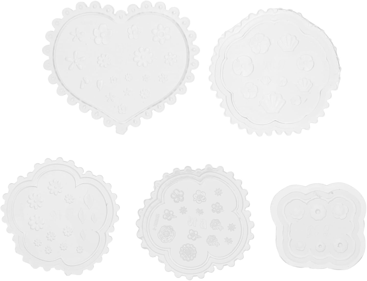 Baluue 5Pcs Silicone DIY Molds Nail Art Mold Crystal Glue for Manicure Safe Comfortable image number 1