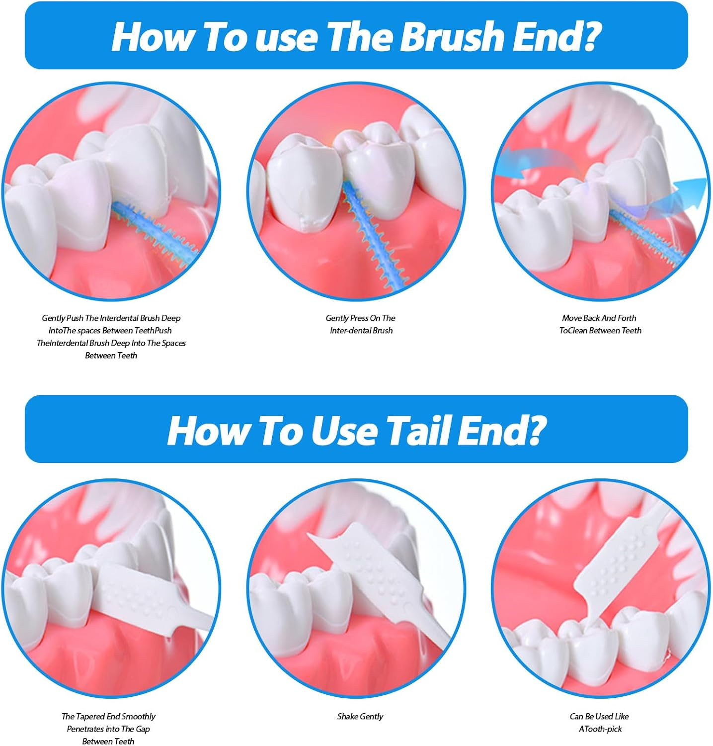 200 Pcs Interdental Brush, Disposable Tooth Pick, Flexible Interdental Brushes, Suitable for Teeth Cleaning, Oral Care, Travel Daily Use