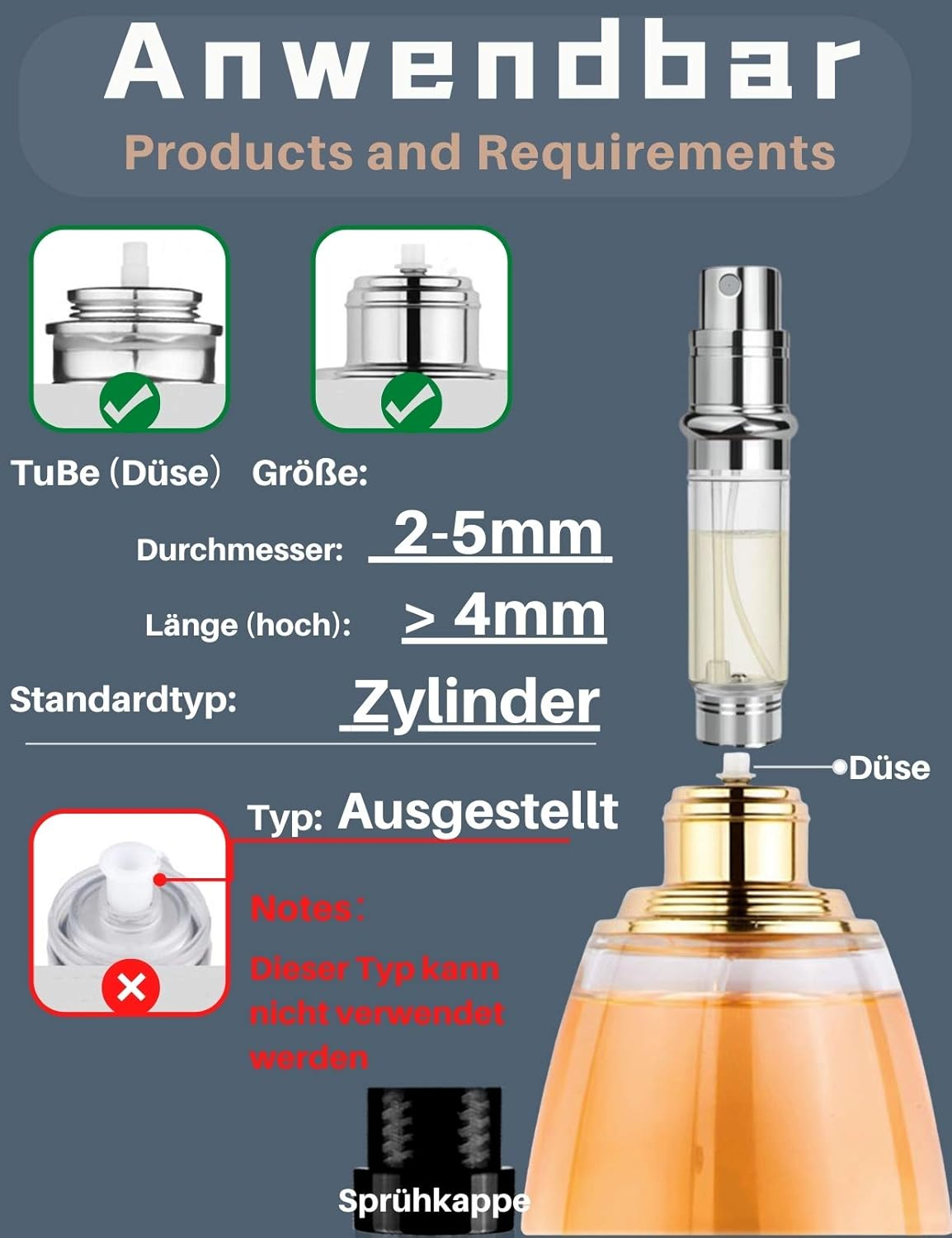 Asanana Perfume Atomiser Refillable, Filling Technology without Funnel Empty Perfume Atomiser Spray Bottle for Travel Handbag on the Go - Bk-Black image number 3