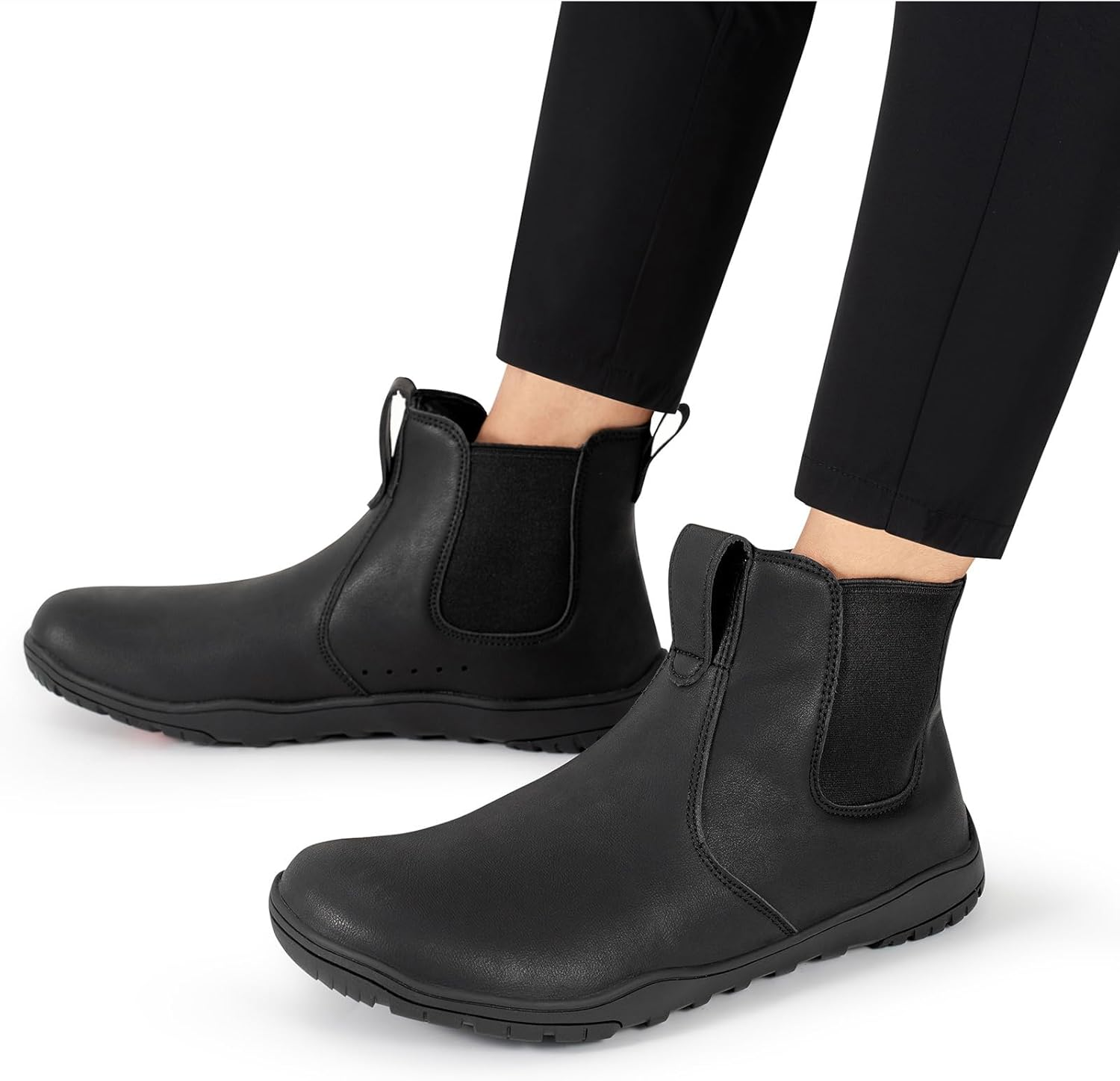 FEFELUIS Chelsea Barefoot Boot for Men- Wide Toe Box Zero Drop Slip on Minimalist Hi-Top Shoes image number 3