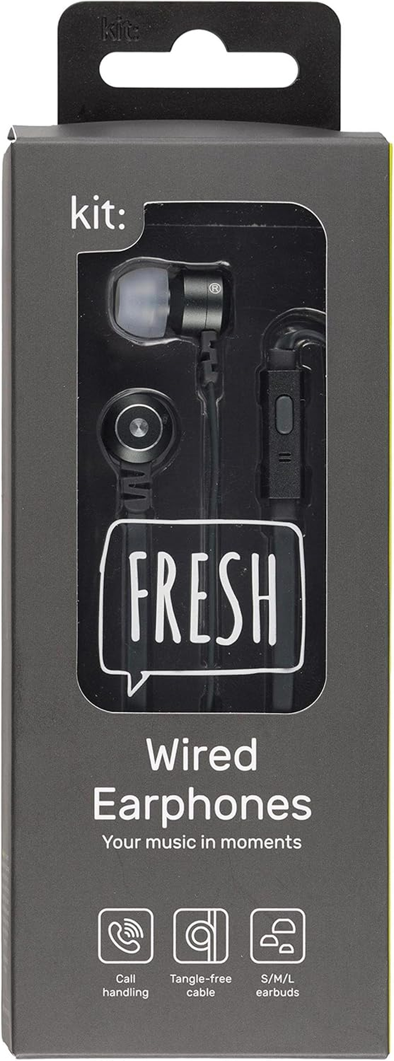 Kitsound Kit Sound Fresh Gray KSRIBFRESHVCGY with Wired-Ear Headphone with Microphone