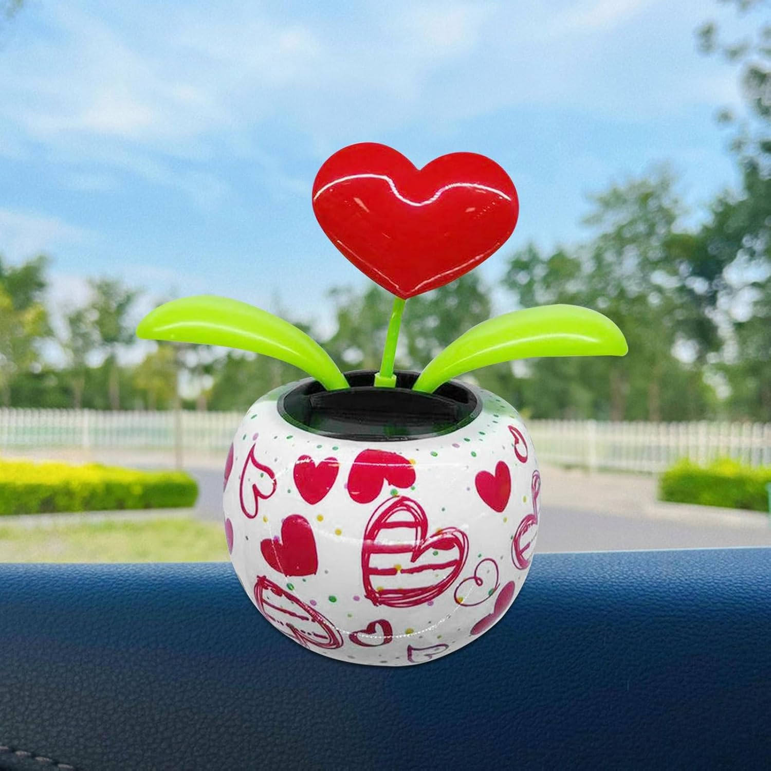 Solar Powered Flower | Solar Dancing Flower | Car Dashboard Flower Decoration | Dancing Flower Pot | Floral Swinging Toy | Car Windowsill Decoration for Dashboard Office Home Desk Window image number 6