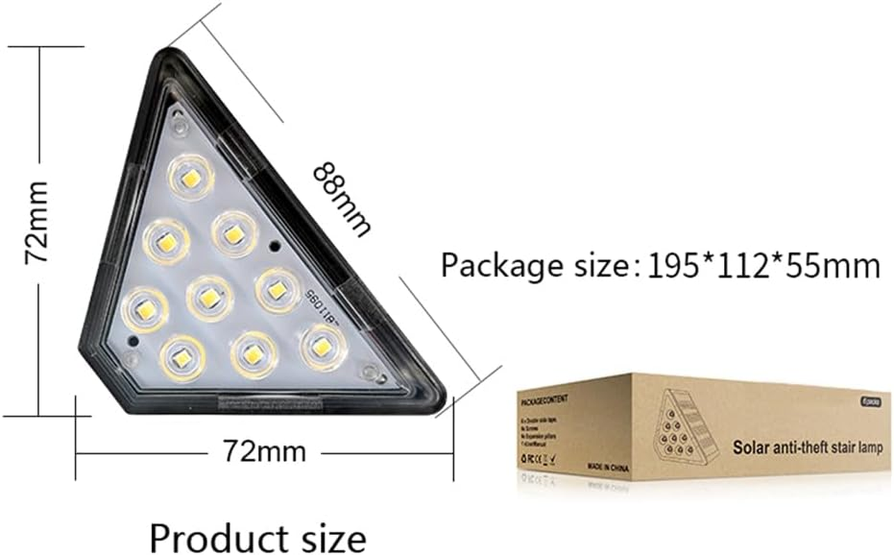 Solar Stair Lights, Dusk to Dawn Step Lights, IP67 Waterproof Outdoor Deck Lights Decoration Lights for Yard, Patio, Garden, Walkways, Front Door, Pathway, Driveway (Warmwhite 6 Pack) image number 3