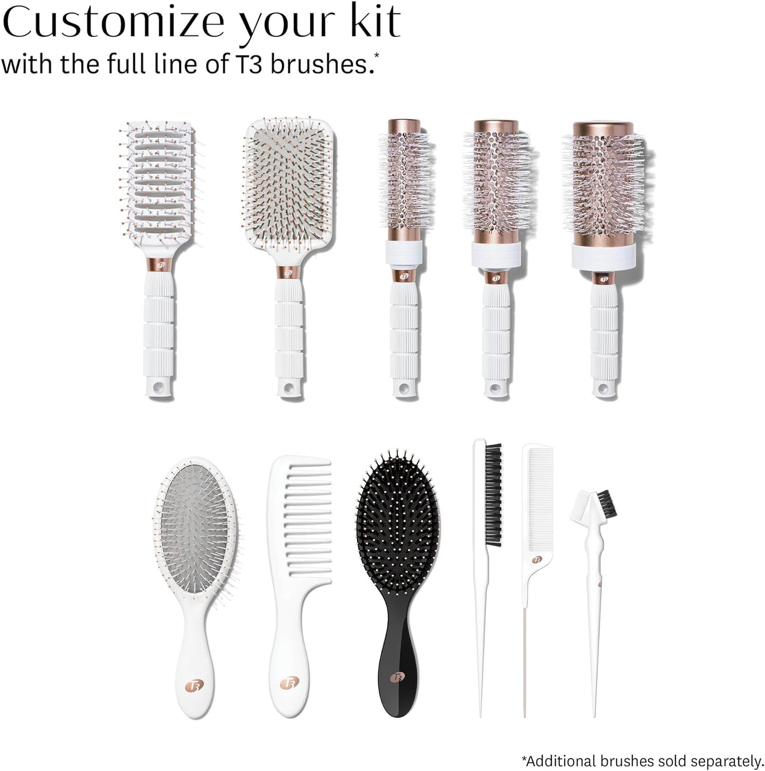 T3 Smooth Paddle Brush | Cushioned Body and Wide Flat Base for Gentle Styling | Heat Resistant Bristles image number 4