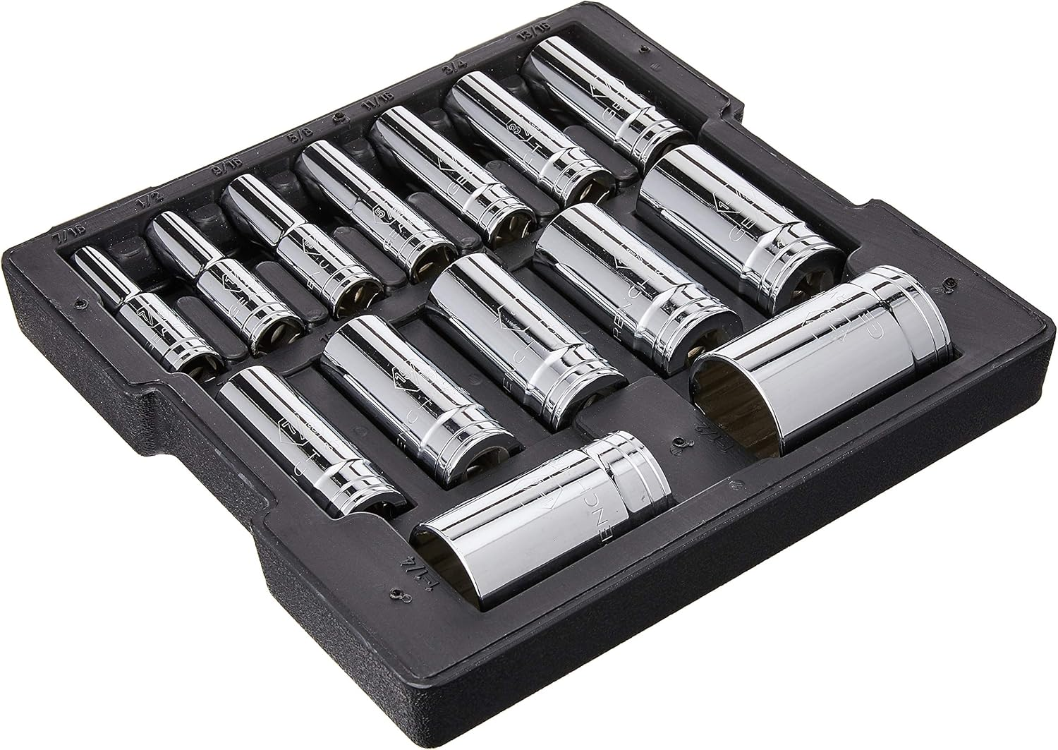 Gearwrench 80732 1/2-Inch Drive SAE Deep 12 Point Socket Set 14-Piece image number 1