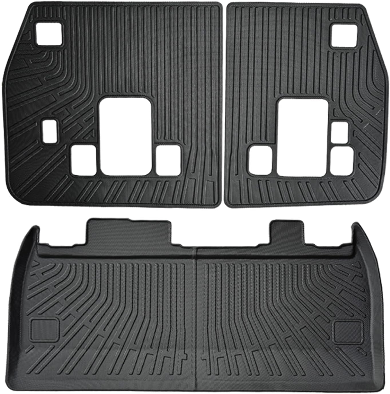 Marretoo Cargo Mats for Kia Carnival 8 Seats (2022-2025) - All-Weather TPE Black Trunk Liner, 2-In-1 Seat Backrest Mat (NOT for Hybrid) image number 4