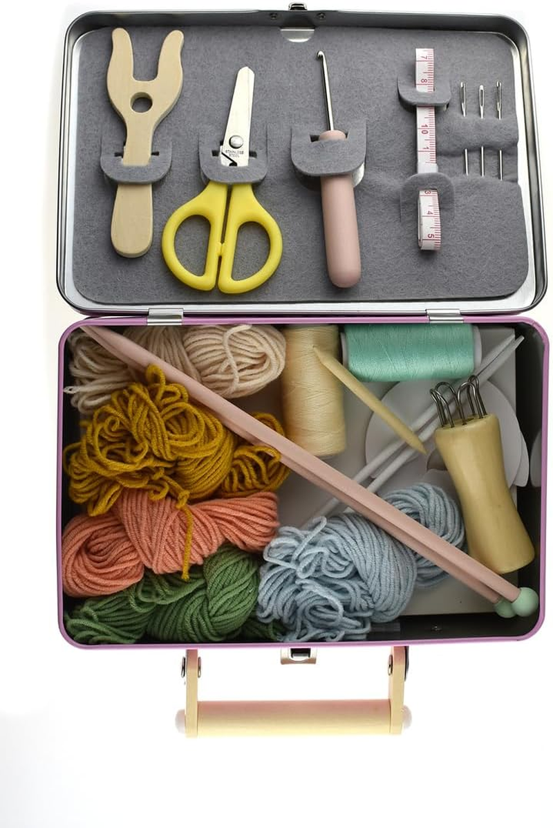 Kaper Kidz Calm & Breezy Knitting Kit in Tin Case Craft Kit for Kids image number 1