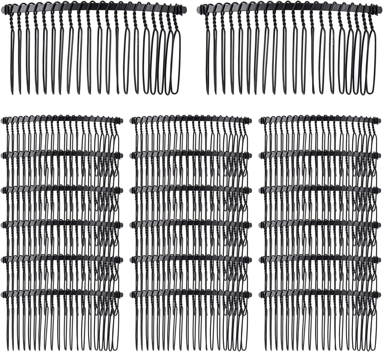 20Pcs Metal Wire Hair Clip Combs Headpiece Bridal Combs Wedding Hair Combs Decoration 20 Teeth Black Metal Side Hair Combs image number 3