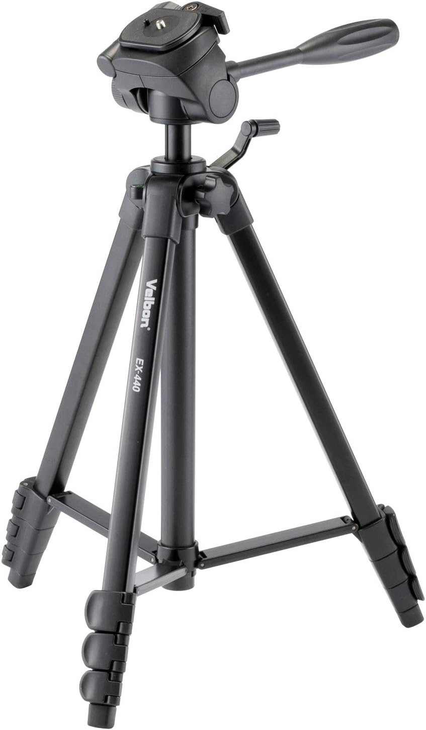 Velbon 301482 Family Tripod EX-440 4-Stage Lever Lock, Total Height 60.2 Inches (153 Cm), Leg Diameter 0.8 Inches (20 Mm), Small Size, 3-Way Head Head, Compatible with DIN Standard Quick Shoes, image number 3