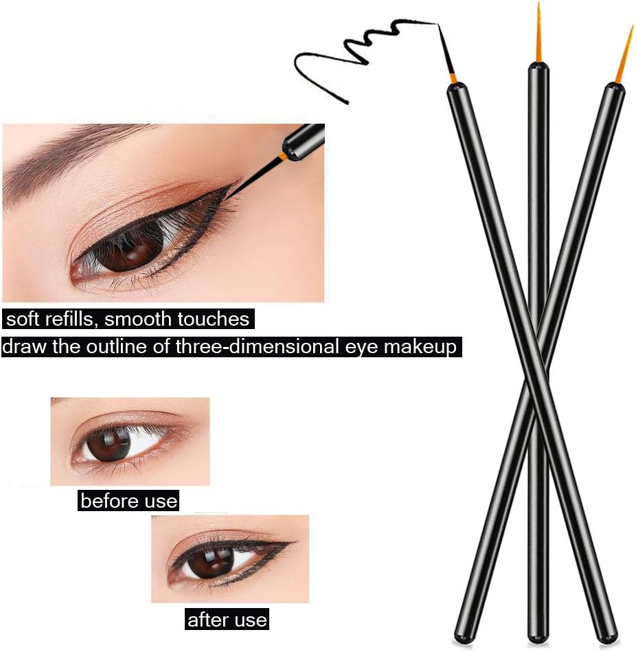100 Pack Disposable Eyeliner Brush, Ankoor Eye Liner Applicator Cosmetic Eye Wands Makeup Tool image number 4