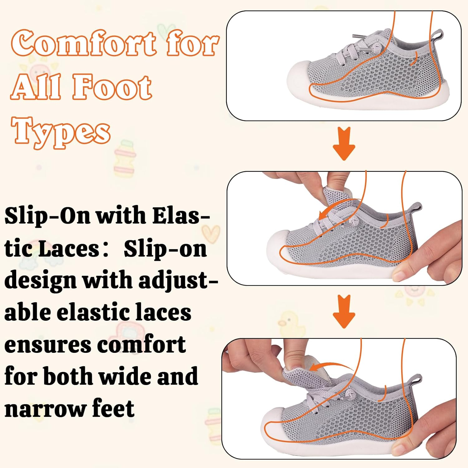 Baby Girl&Boy Toddler First Walking Shoes 6-12 Months Size 3 Black Barefoot Slip on Wide Toe Box Shoes Soft Footmates Casual Tennis Indoor Flexible Learning to Walk Rubber Sneakers image number 5