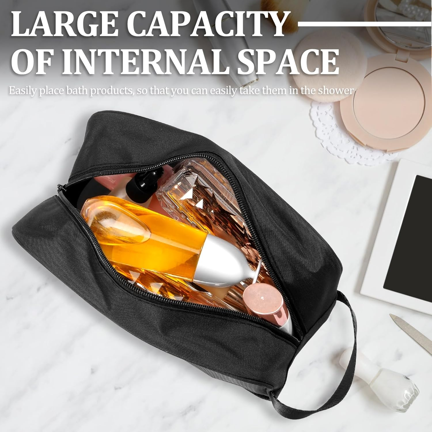 NIPUAEGO Mesh Shower Caddy Bag, Portable and Multi Use Large Capacity Gym Shower Caddy for Women Men Gym Travel Camping 24X14X9.5Cm image number 4