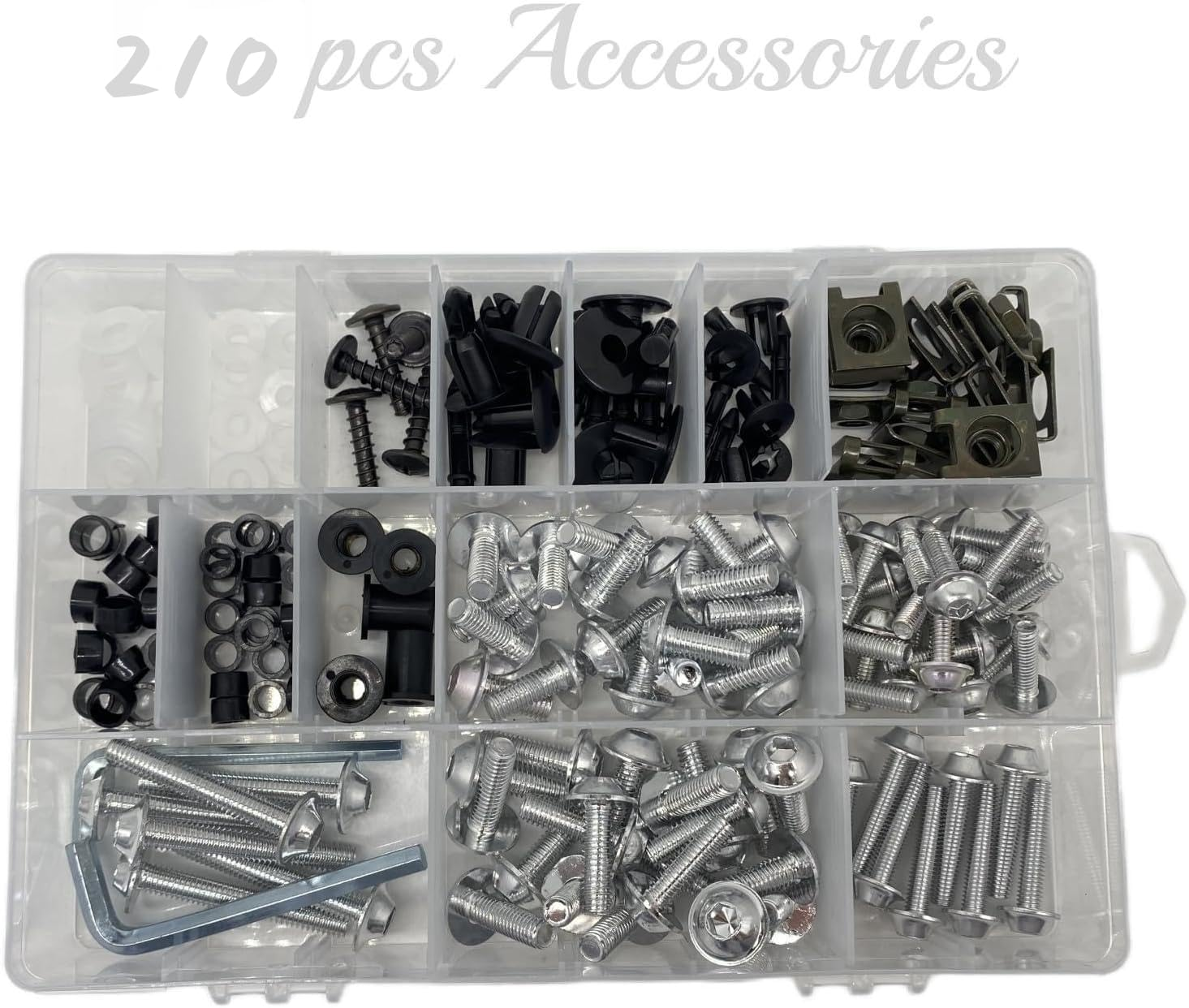 210PCS Motorcycle Fairing Bolt Kit, Aluminum Alloy M5 M6 Screws Fasteners Universal Colorful Fairing Bolts Nut Clips Kit for HD Kawasak Suzuki Ducati Yama Ha BW GSXR image number 5