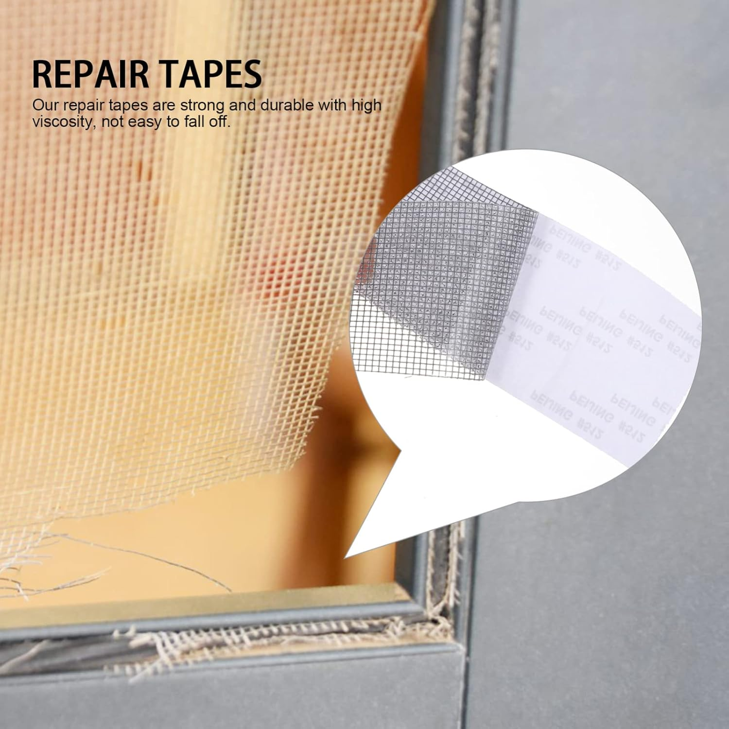 Self-Adhesive Window Screen Repair Tape 5Cm X 2M Gray Patch Mesh Screen Door Repair Kit for Home Use image number 2