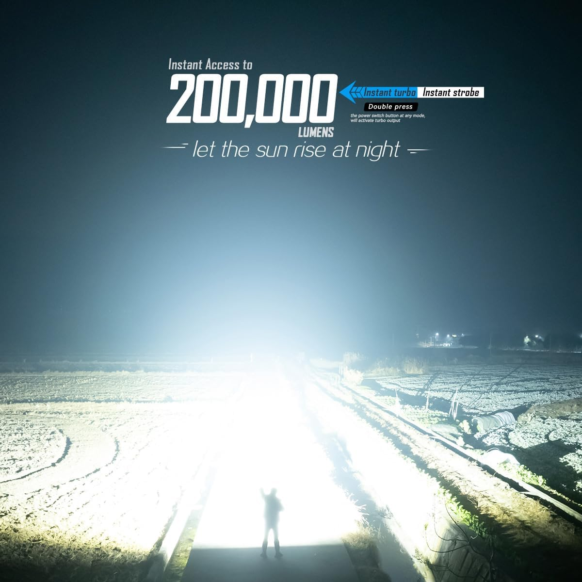 IMALENT MS32 Brightest LED Torch 200,000 Lumens, Tactical Flashlights High Lumens with Cree XHP 70.2 Leds OLED Display Type-C Rechargeable Flashlight for Outdoor, Caving, Emergency - Ms32 White Light （200000Lumens） image number 5