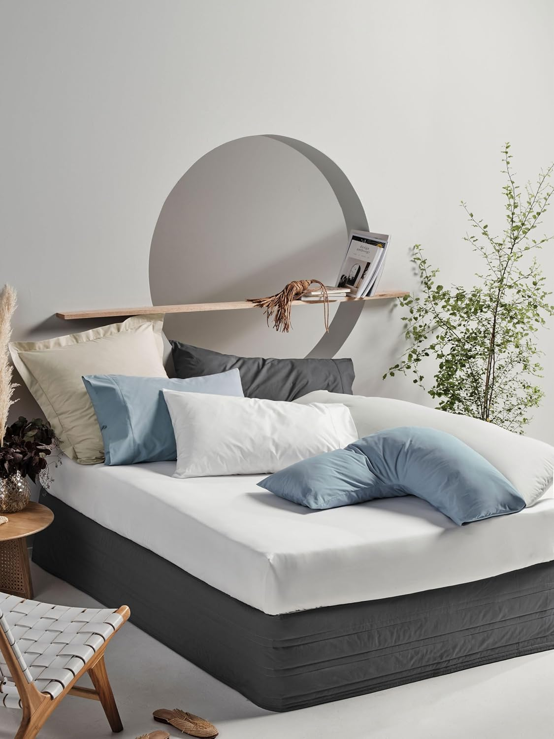 Linen House 300TC Cotton Percale Body Pillowcase, 45X152Cm Size, Linen image number 5