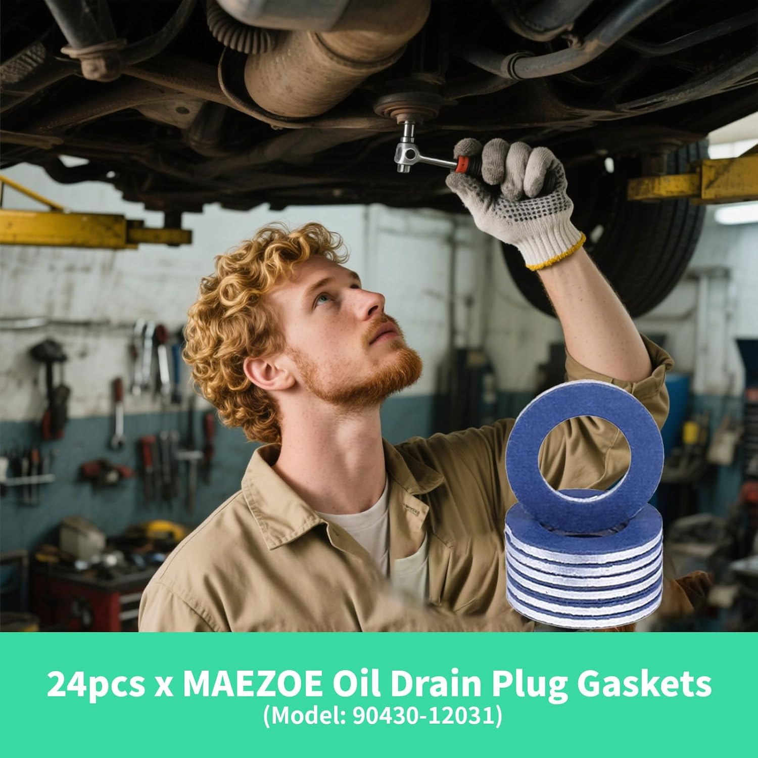 MAEZOE 24Pcs 90430-12031 Oil Drain Plug Gaskets for Toyota Lexus &ndash; OEM Fit Crush Washer Seals for Oil Changes, Durable Aluminium Gasket Set for DIY & Mechanic Use image number 4