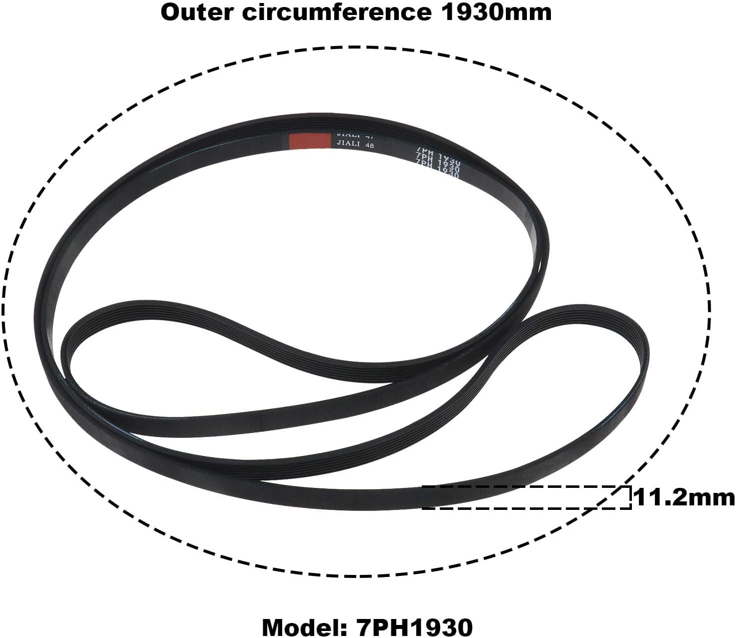 Tumble Dryer Belt Replacement Compatible with Electrolux EDE605A Compatible with Simpson 39P400M Rubber Closed Loop Belt Sander Drive Belt Black image number 3