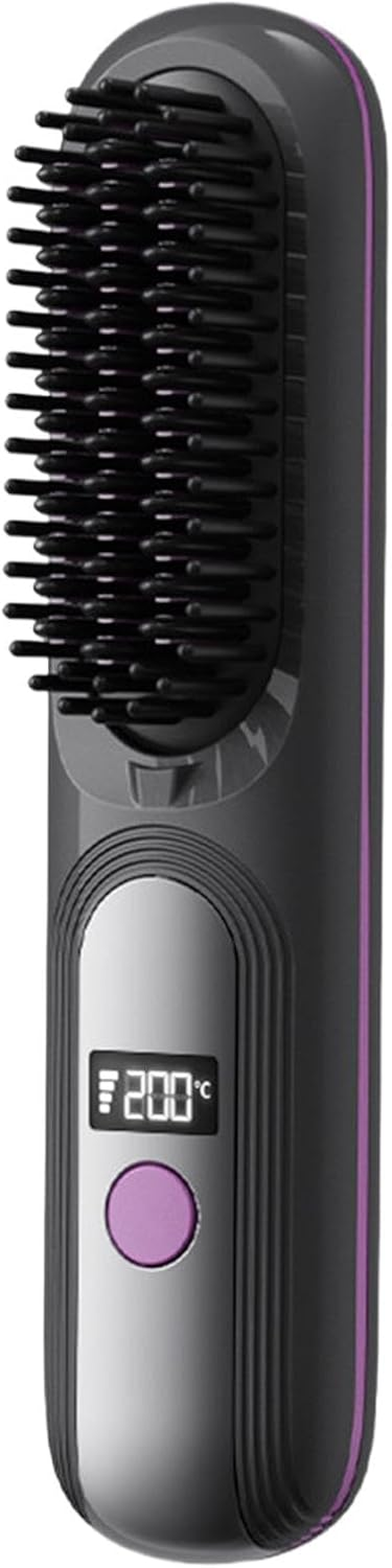 Hair Straightener Brush, Ionic Straightener Comb, Electric Heated Hot Hair Comb, Portable, Wireless, 23.5C/9.25Inches, for Travel, Home image number 2