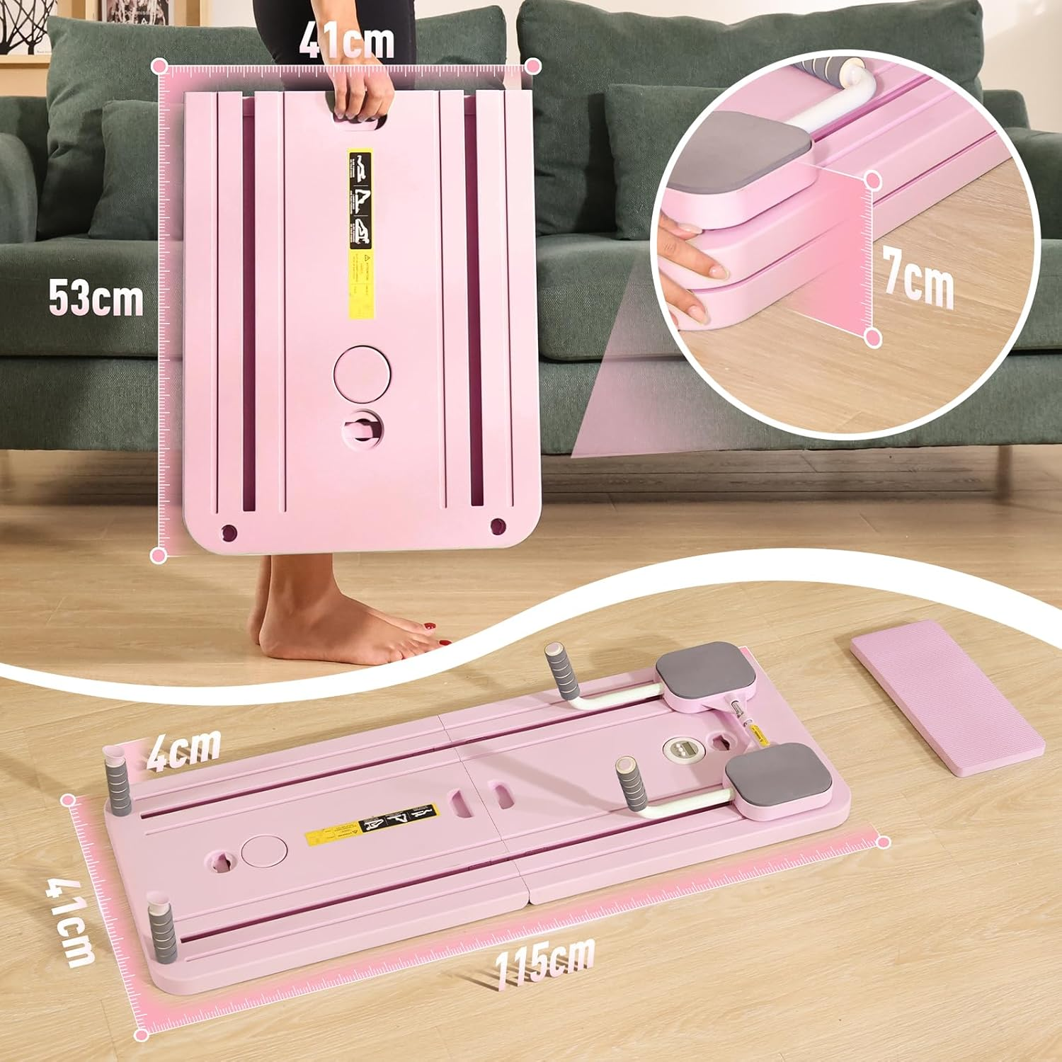 RED HARE Premium Foldable Pilates Reformer Set for Home and Gym, Upgrade Multi-Purpose Pilates Board with a Timer, Professional Abs Trainer Machine in Home Gym image number 2