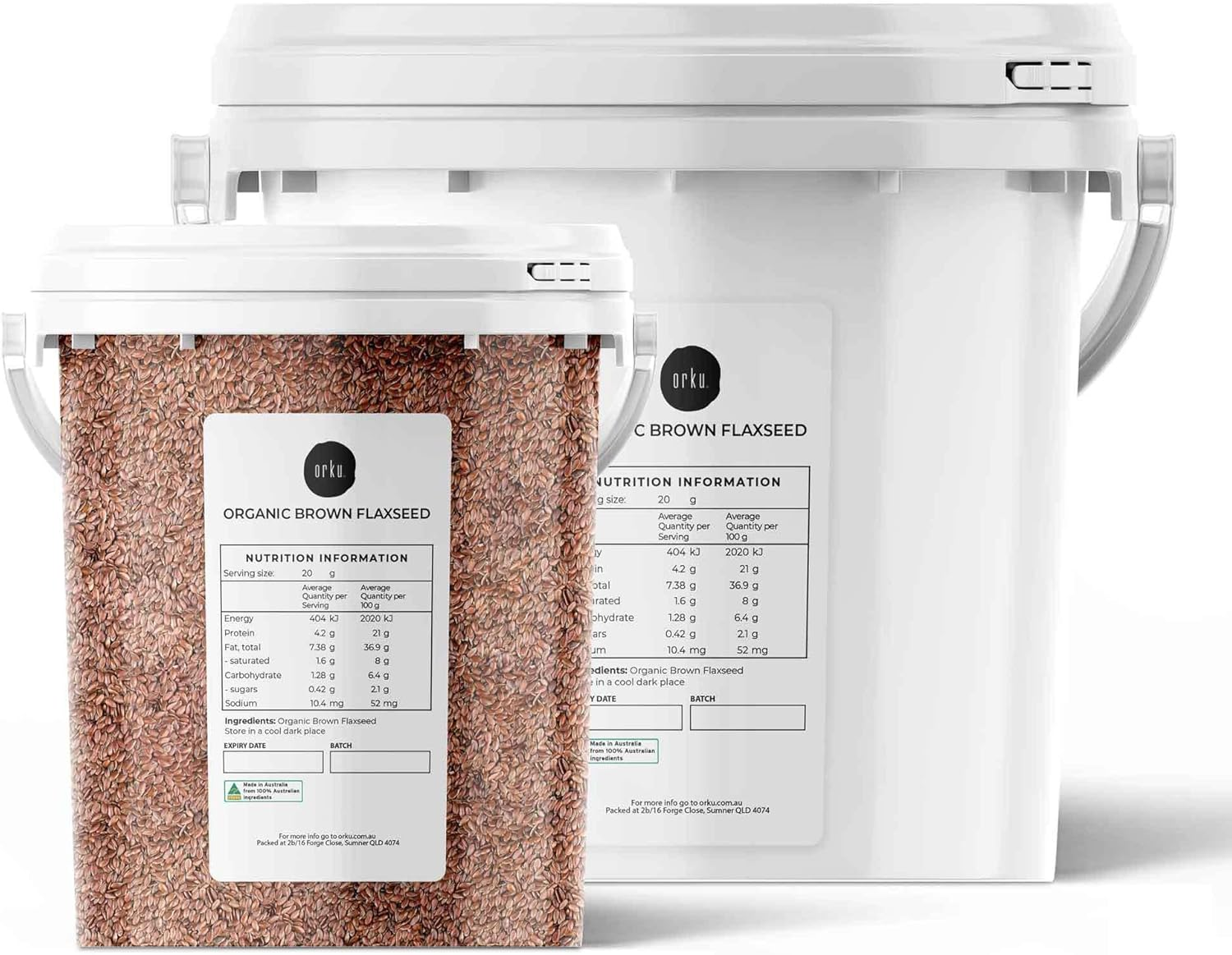 Organic Brown Linseed Flaxseed Tubs Whole Flax Seed No GMO Omega3 6 Fibre (800G) image number 3