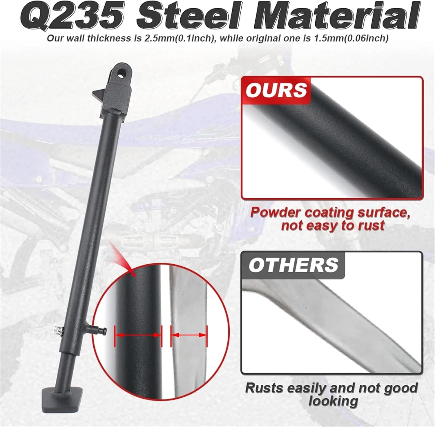 Fit for Y-A-M-A-H-A YZ250FX YZ450FX WR250F WR450F 2019-2024 2025 Parking Bracket Kick Holder Stand Motorcycle Adjustable Kickstand Side image number 3