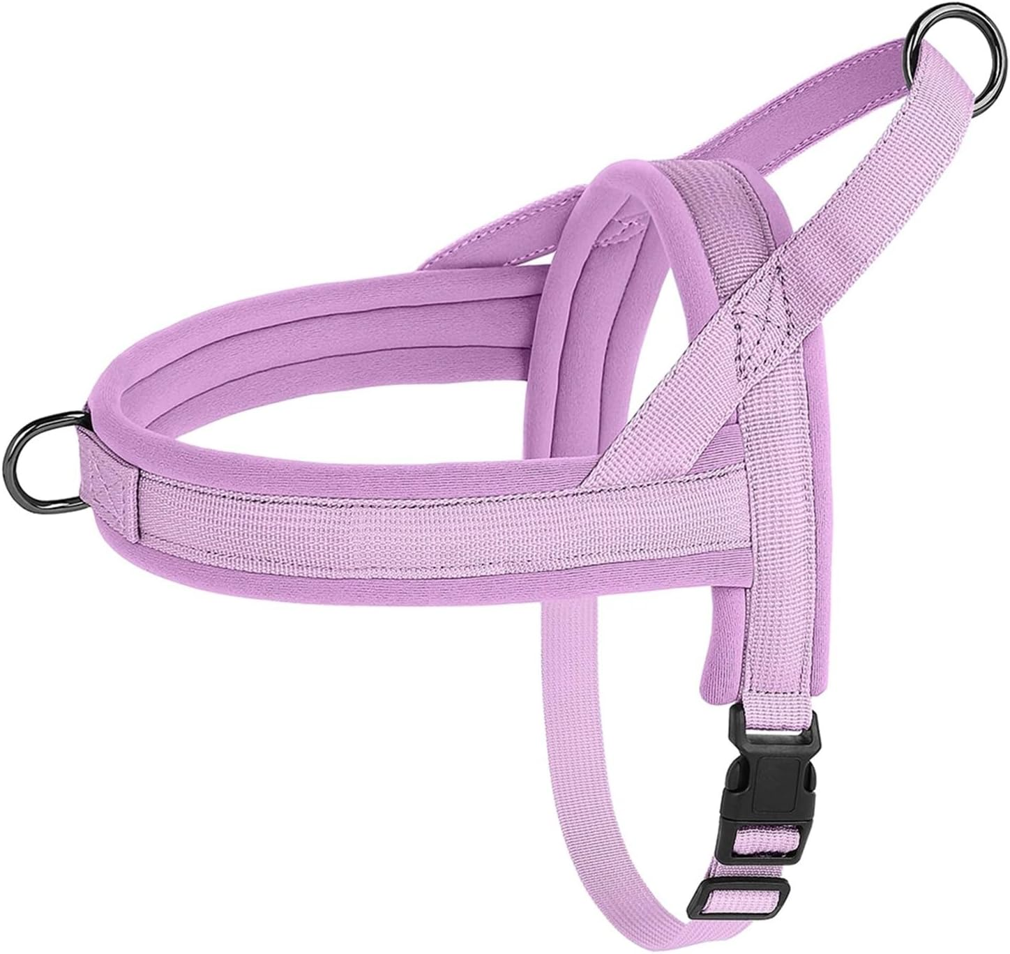 KANGYEBAIHUODIAN Soft No Pull Small Medium Dog Harness Nylon Pitbull Dog Puppy Harnesses Padded Pet Vest Adjustable Fit for Small Dog Chihuahua Pug (Color : Purple, Size : S)