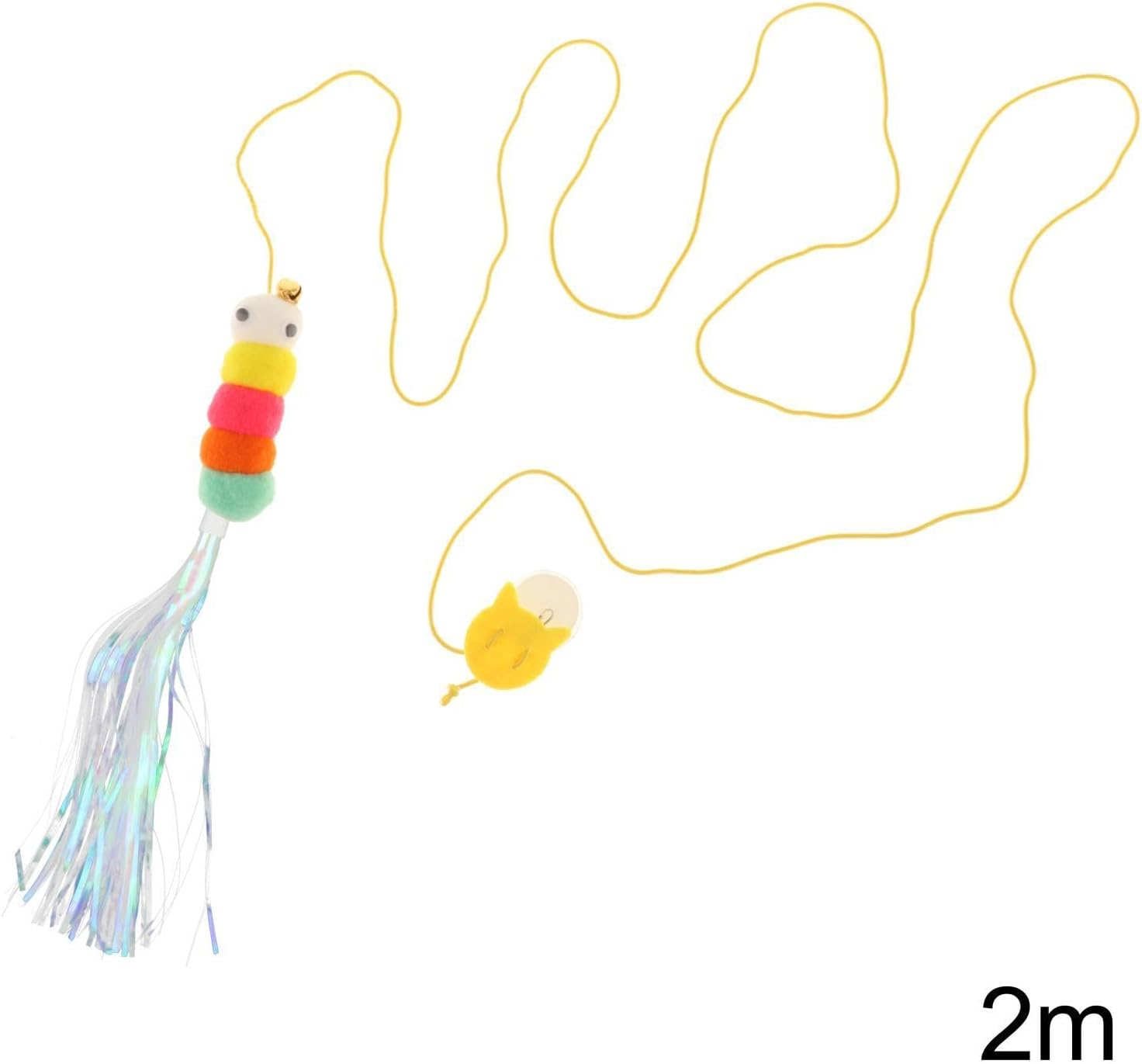 STARTIST Hanging Door Cat Toys with Bell, Elastic Rope Hanging on Ceiling Cat Teaser Toy Cat Plush Toy for Kitten Indoor Cats Exercising Play Chasing, Sound Paper image number 5