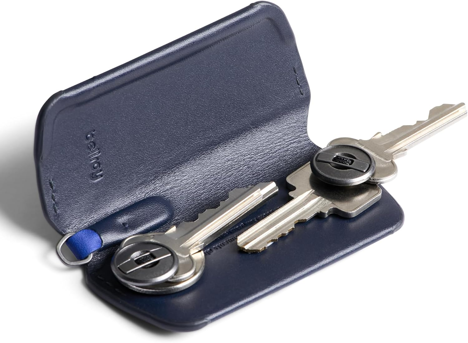 Bellroy Key Cover plus &ndash; Third Edition (Leather Key Holder, Holds 4 &ndash; 8 Keys) - Navy - Caramel image number 5