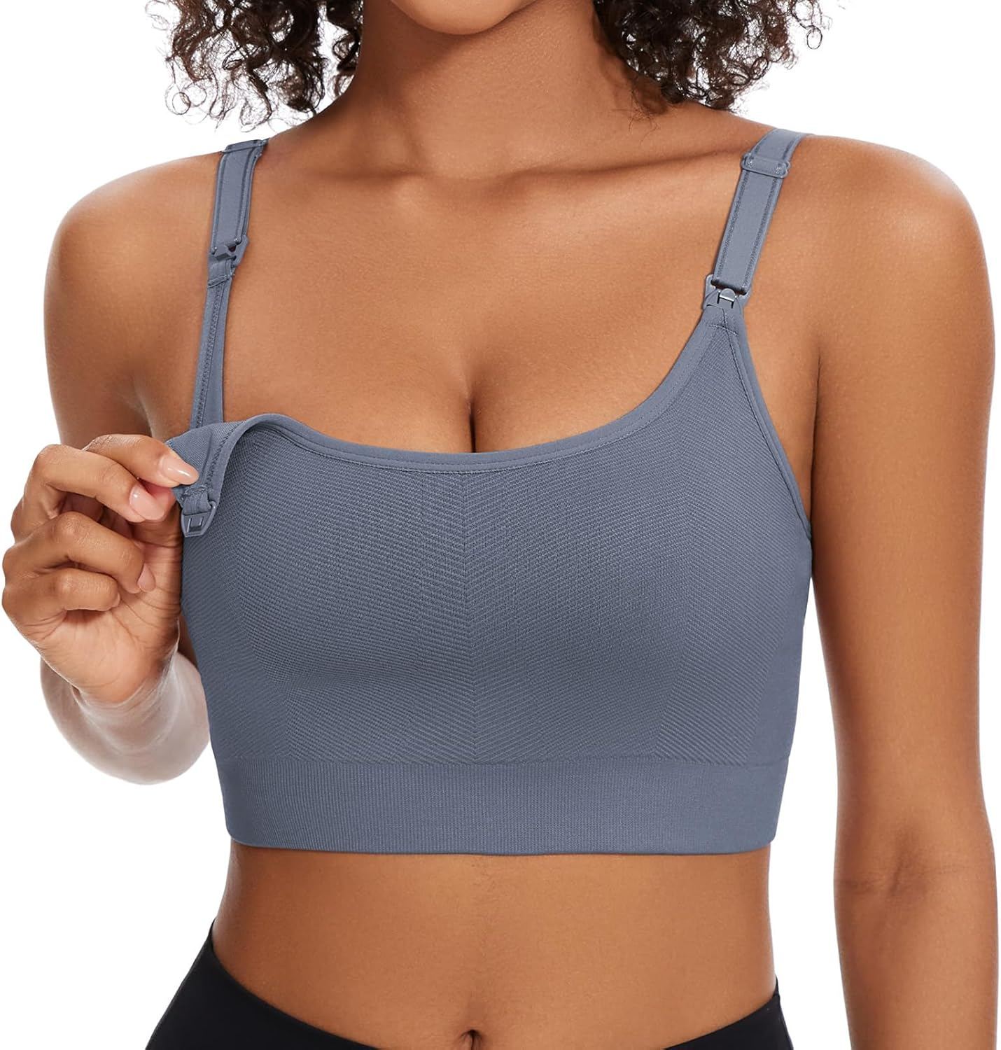Angelhood Women Nursing Bras,Non-Padded Longline T-Shirt Bras Minimizer Comfort image number 3