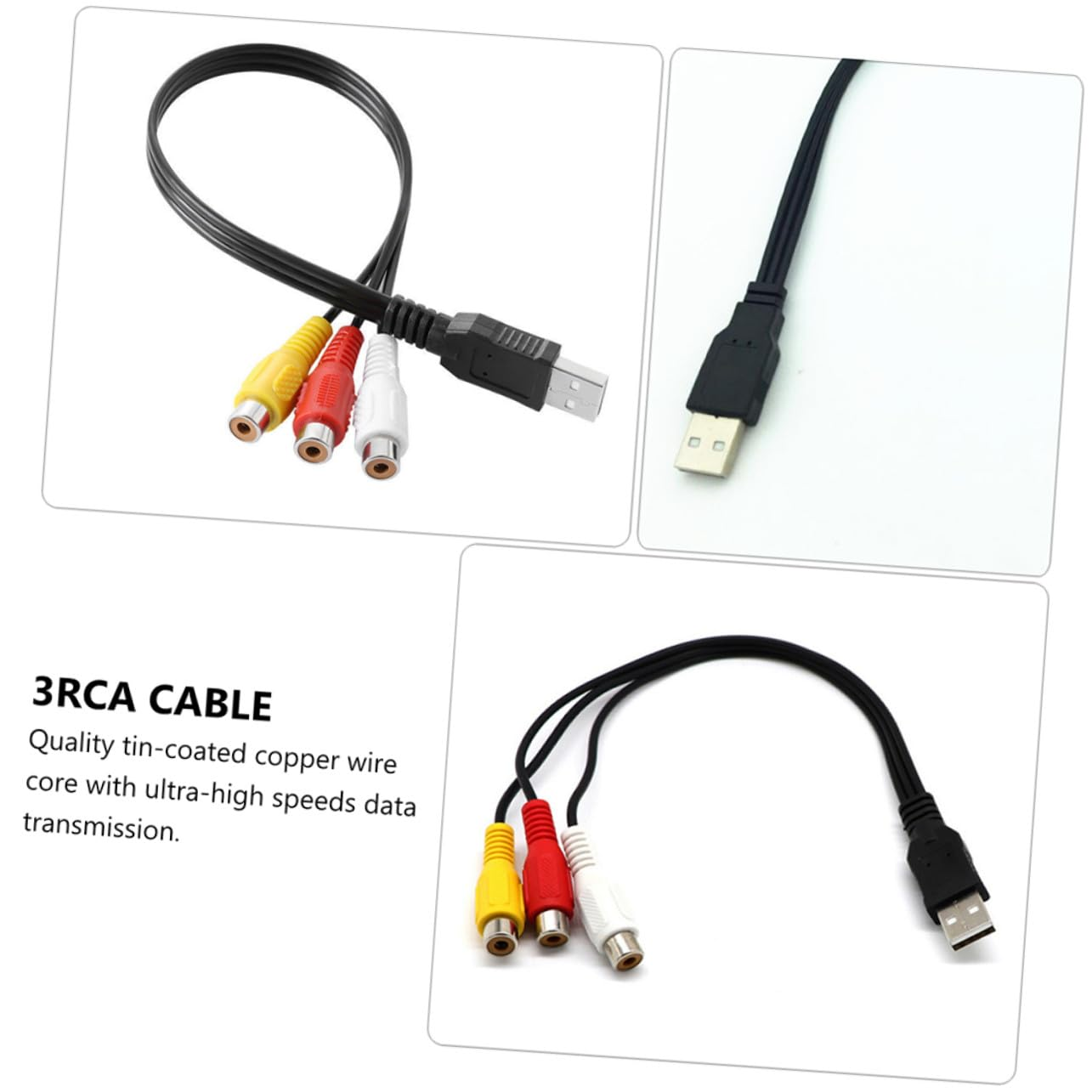 UTHCLO USB to Audio Adapter Cable Set Lightweight for Tv Computer Home Theater Connection image number 1